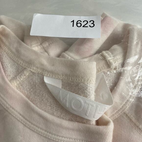 MOTHER THE BIGGIE CONCERT Sweatshirt Womens Cream Pink Size‎ Large Crew Neck - Picture 13 of 13